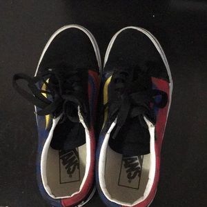 Vans boys blue and red skating shoes lows